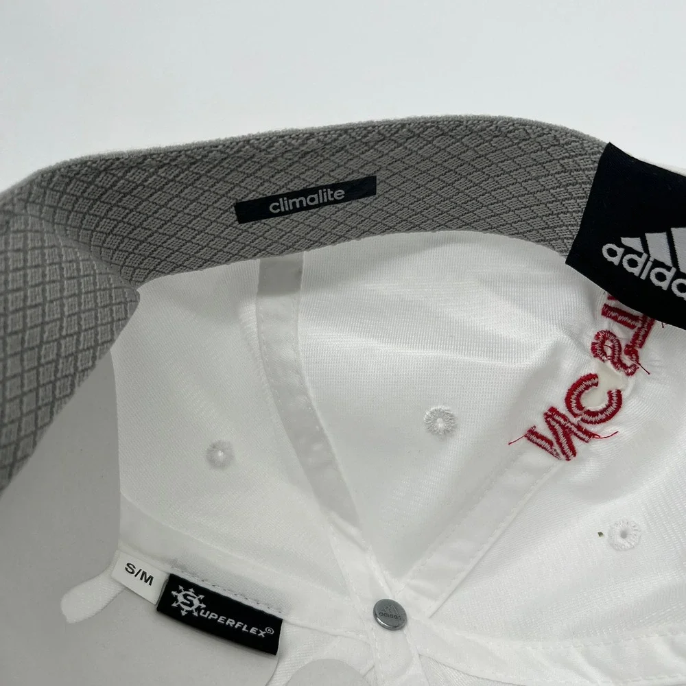 Adidas NC State Wolfpack‎ Hat White Red Climalite Official Sideline Headwear S/M